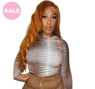 Luxury lace wig with pre-bleached knots and thick density