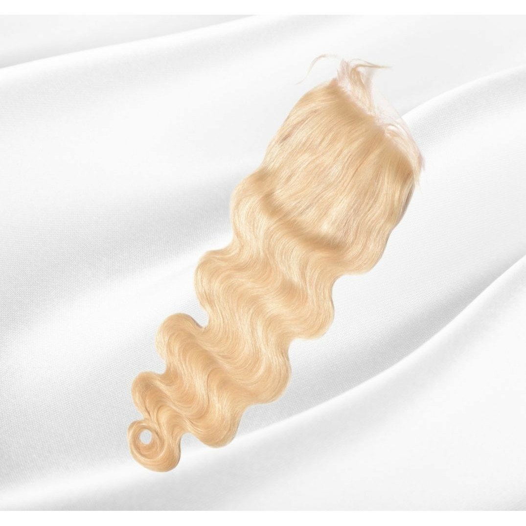 5x5 blonde HD lace closure body wave 613 human hair