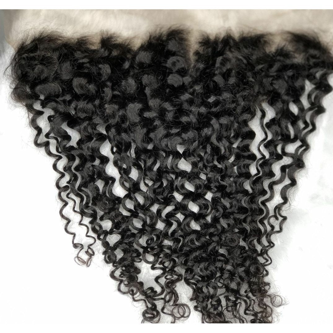 13x6 transparent lace frontal curly scalp finish
