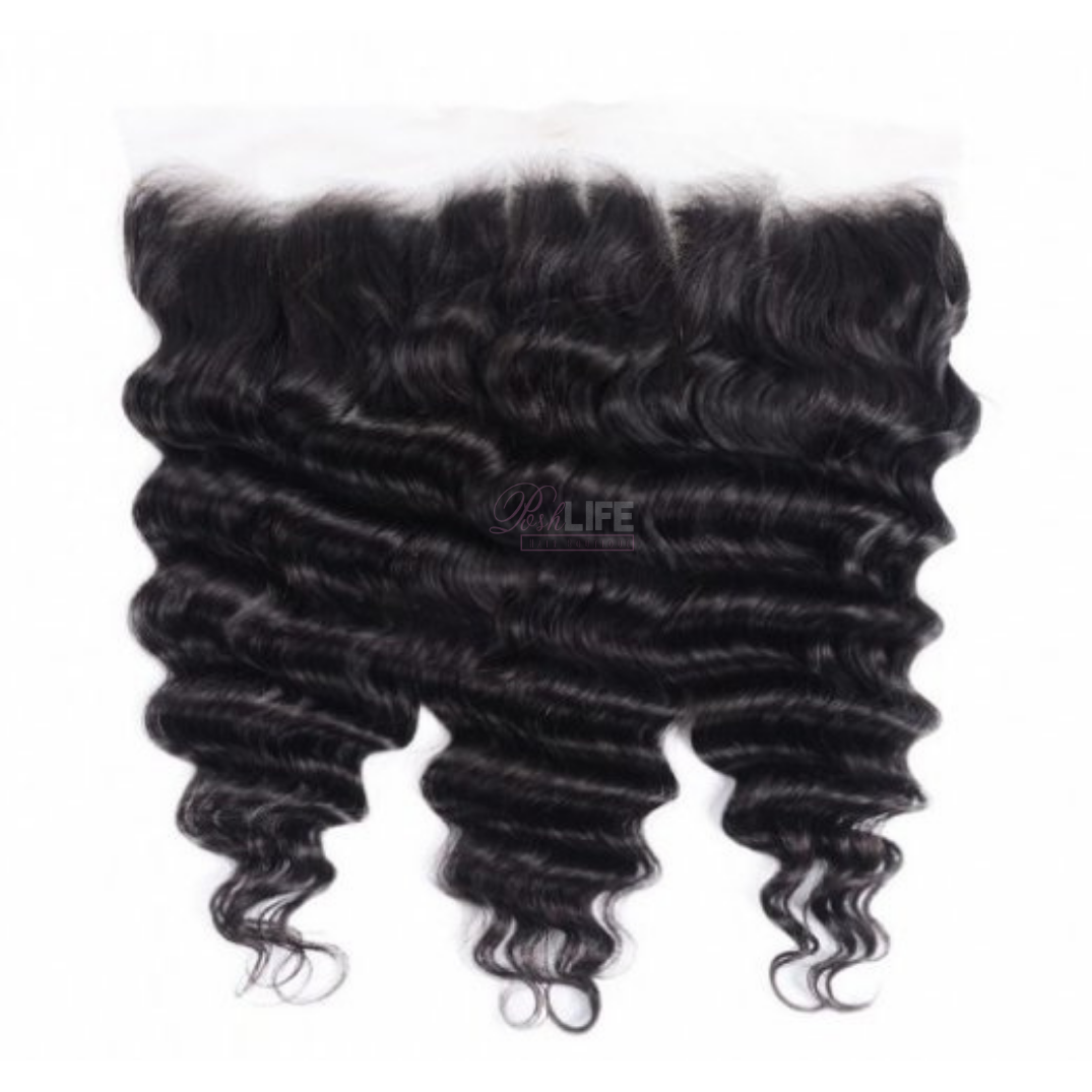 13x6 transparent lace frontal loose deep wave natural look